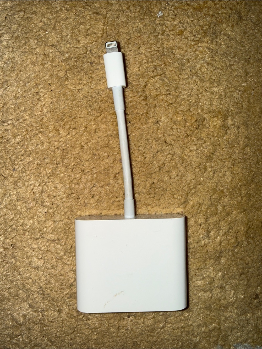 White Lightning to SD card reader cable dongle